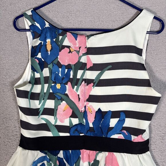 Anthro Corey Lynn Calter Women’s Size 4 Tank‎ Top Peplum Blouse Floral Striped - Picture 10 of 11